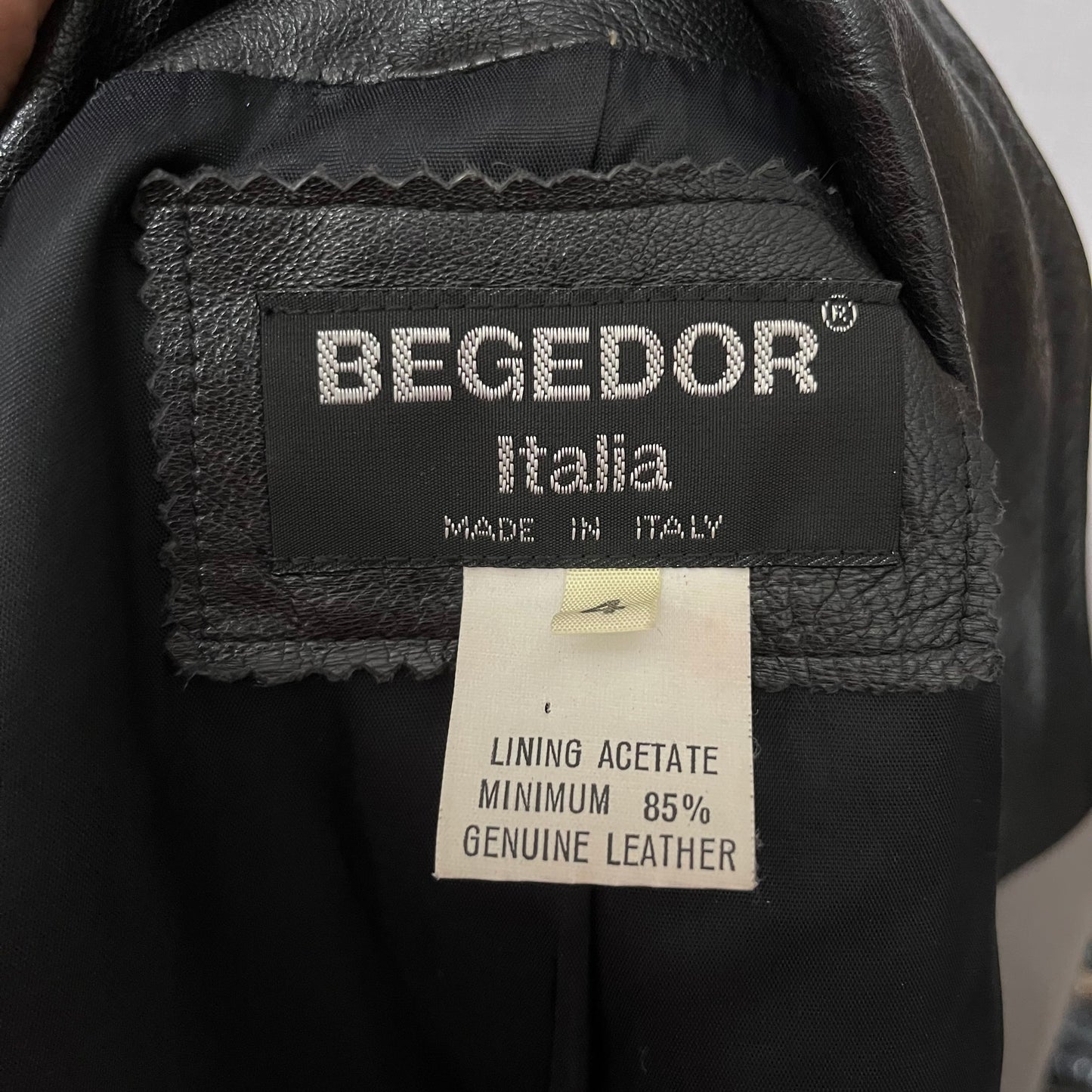 Vintage Begedor Made In Italy Fringe Leather Jacket Sz-Small