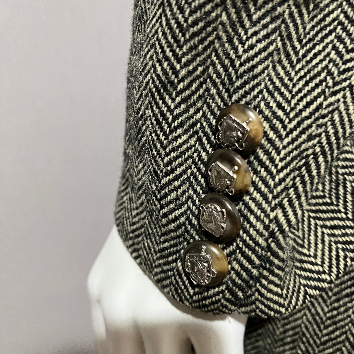 Lauren Ralph Lauren Equestrian Chic Herringbone Tweed Blazer Sz-12