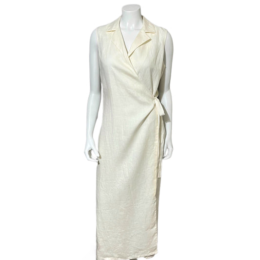 Linen Cream Style & Co Maxi Wrap Dress Sz-12