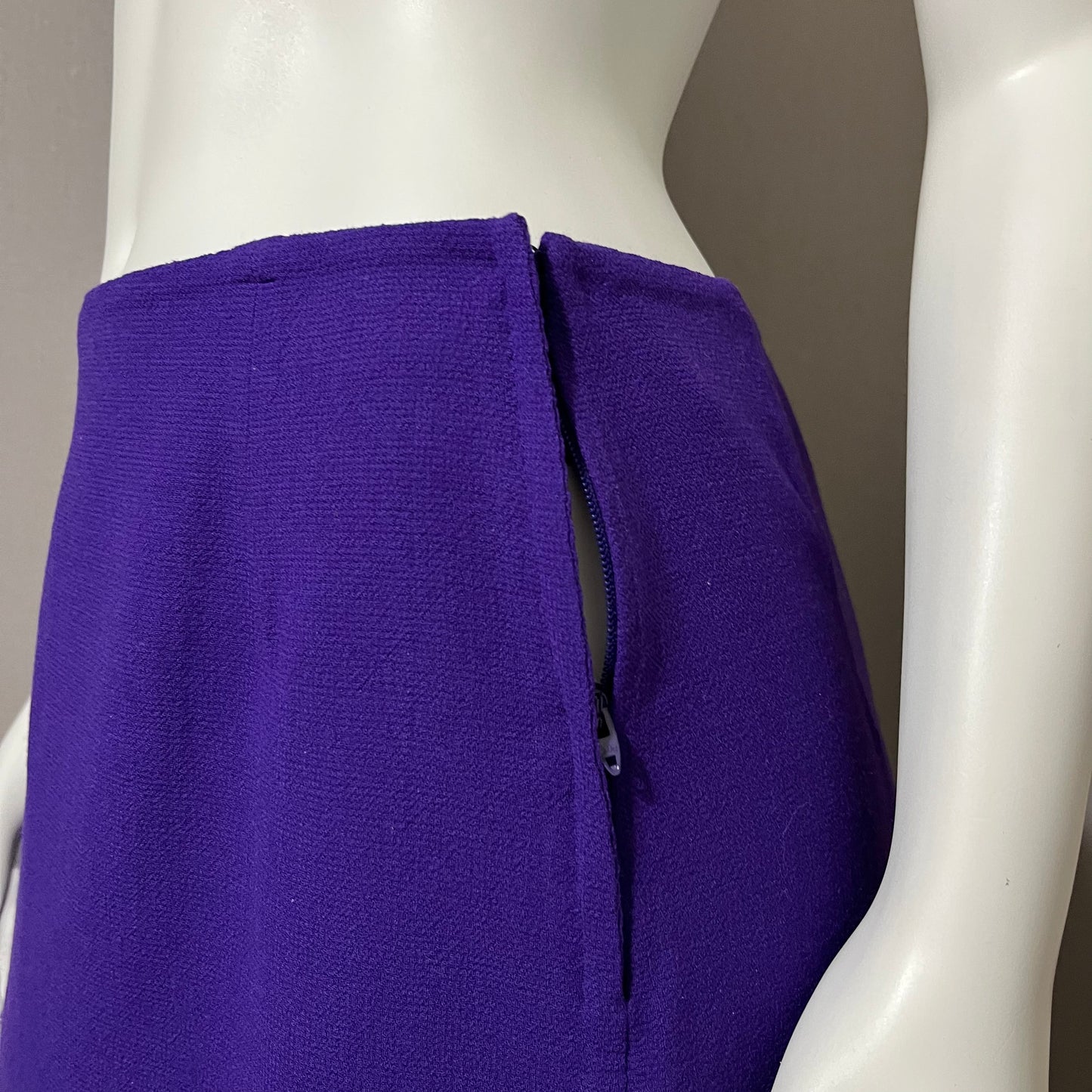 Vintage Carolyn Roehm Purple High Waisted Wool Skirt Sz-10