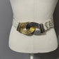 Vintage Rare Genuine Snake Skin Gold/Silver Buckle Adjustable Belt M-XL
