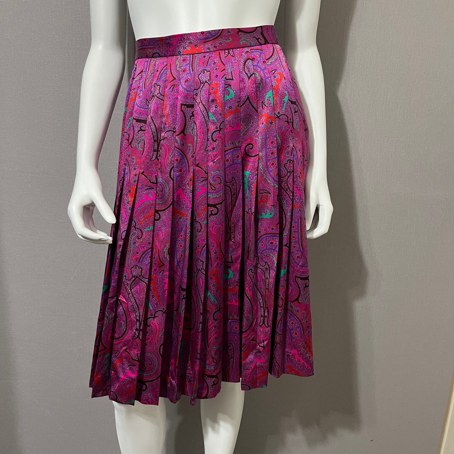 Vintage Carlisle 100% Silk Paisley Print Skirt Sz-8