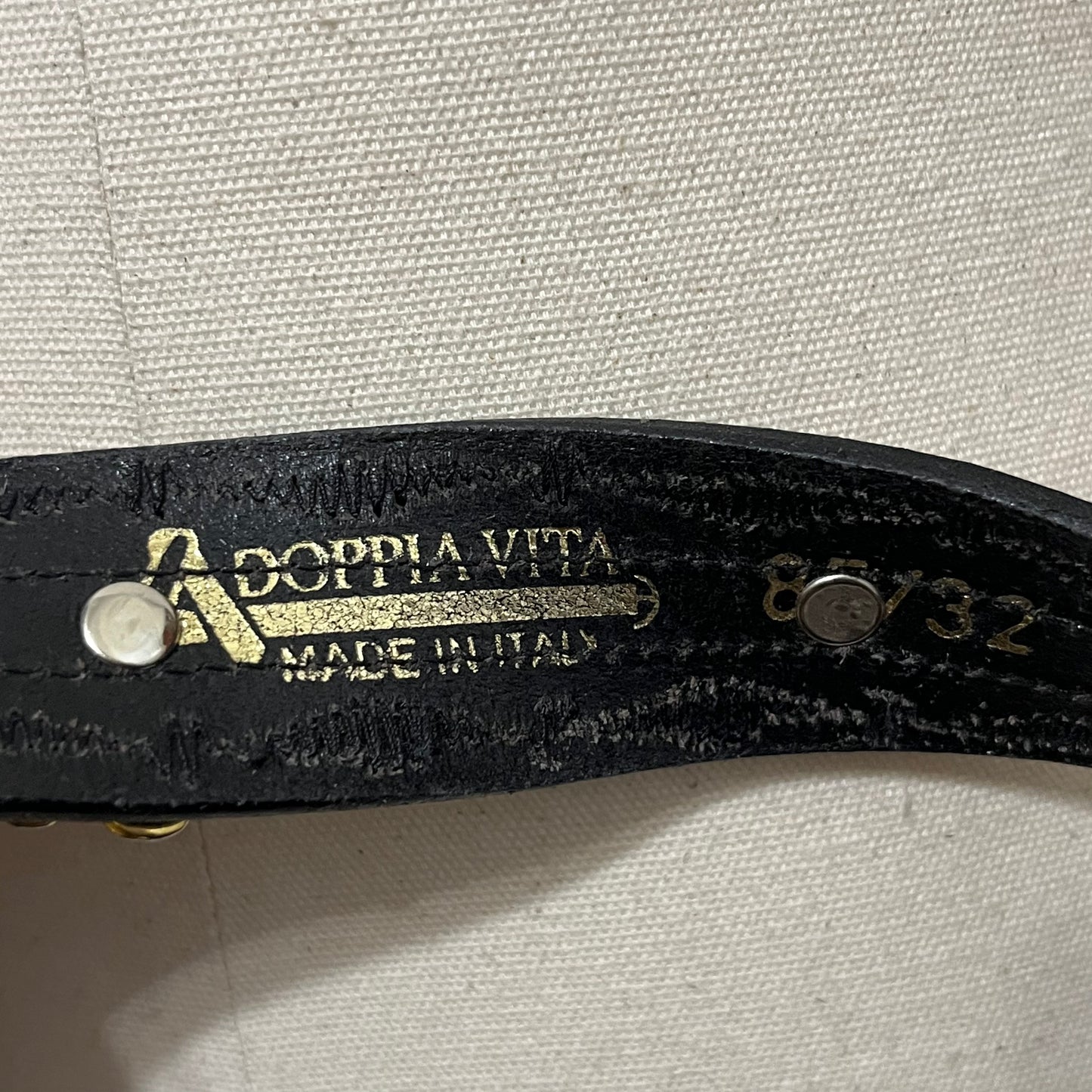 Vintage Doppia Vita Leather Brown/ Black Belt Sz-Large