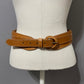 Vintage Anne Klein Camel Brown Genuine Leather Belt Sz-Large