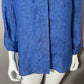 Nic & Zoe Blue 100% Linen Button Front Top Sz-Large