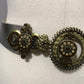 Chico’s Silver Gold Tone Jewel Stones Push Pull Adjustable Wide Chunky Belt Sz-S
