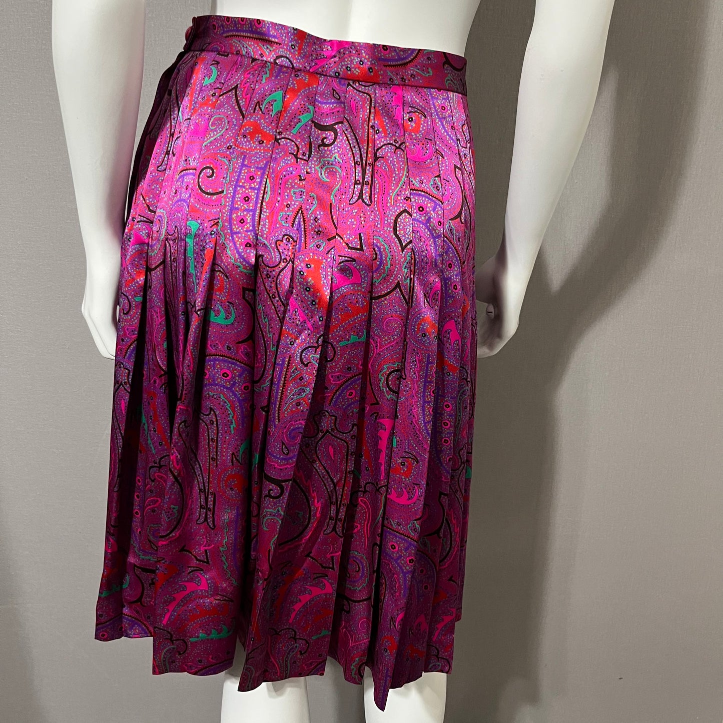 Vintage Carlisle 100% Silk Paisley Print Skirt Sz-8