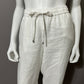 Tommy Bahama White 100% Linen Drawstring Cropped Pants Sz-Large