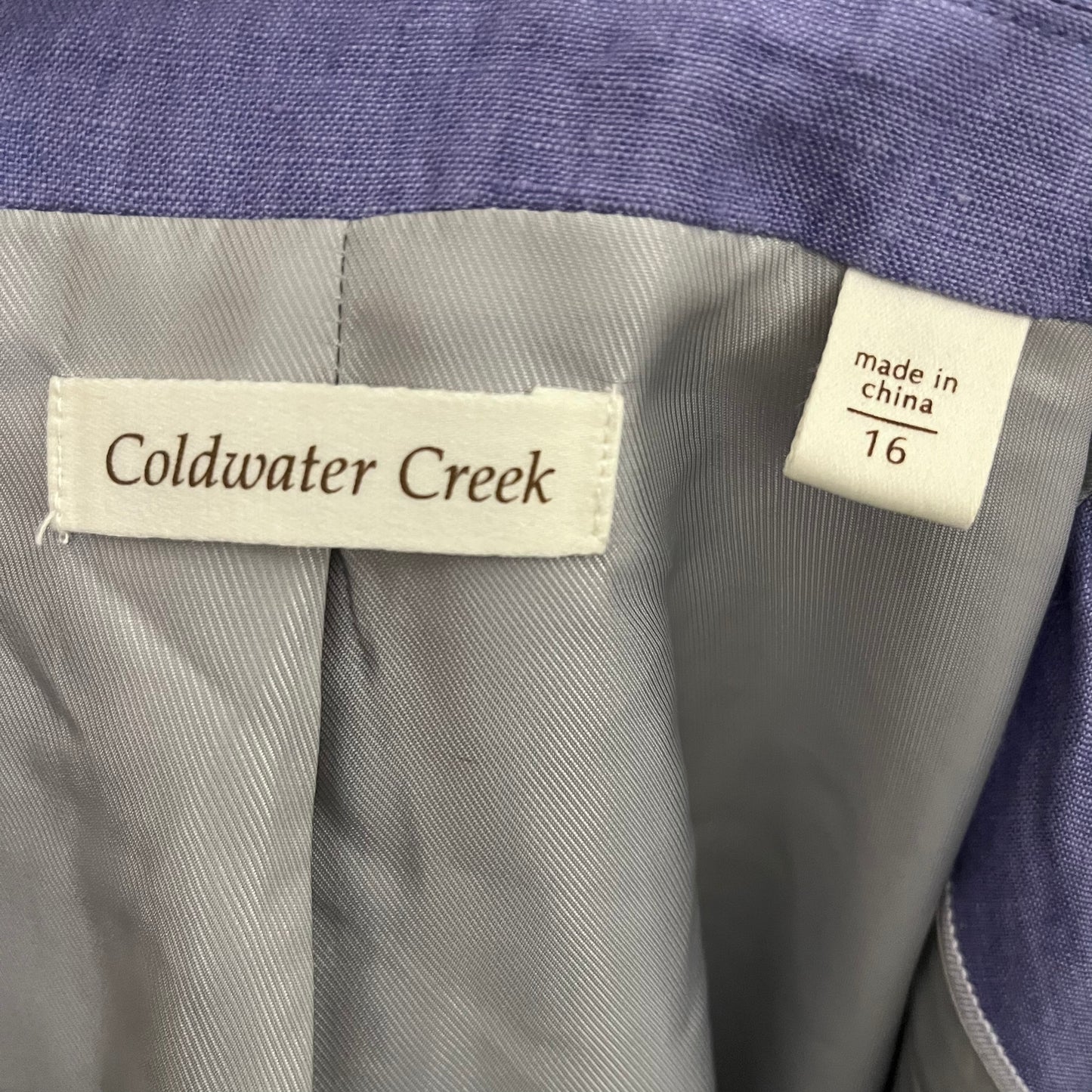 Coldwater Creek Lavender Linen Blazer Sz-16