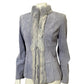 Vintage Revue Light Blue Rabbit Fur Trim Suede Leather Sz-6