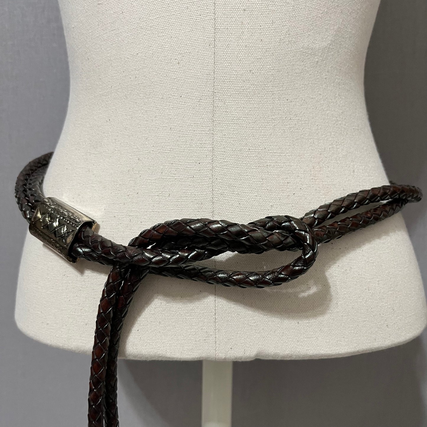 Vintage Rope Braided Style Leather With Metal Belt Sz-Large