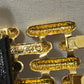 Vintage Alexis Kirk Black Leather Gold Buckle Sz-OS