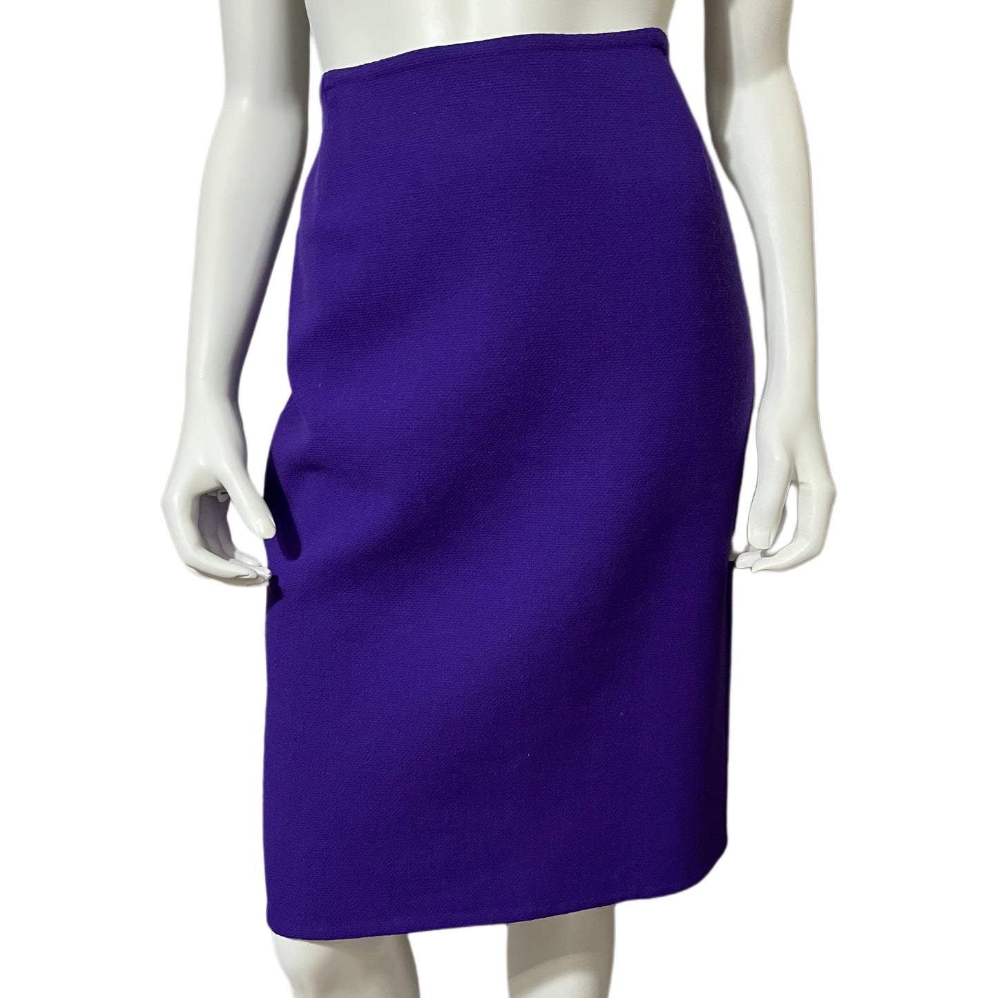 Vintage Carolyn Roehm Purple High Waisted Wool Skirt Sz-10
