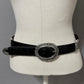 Vintage Brighton Silver Buckle Reversible Black/Brown Leather Belt Sz-Large