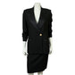 Vintage Black 2pc Wool Skirt Suit Set Sz-8