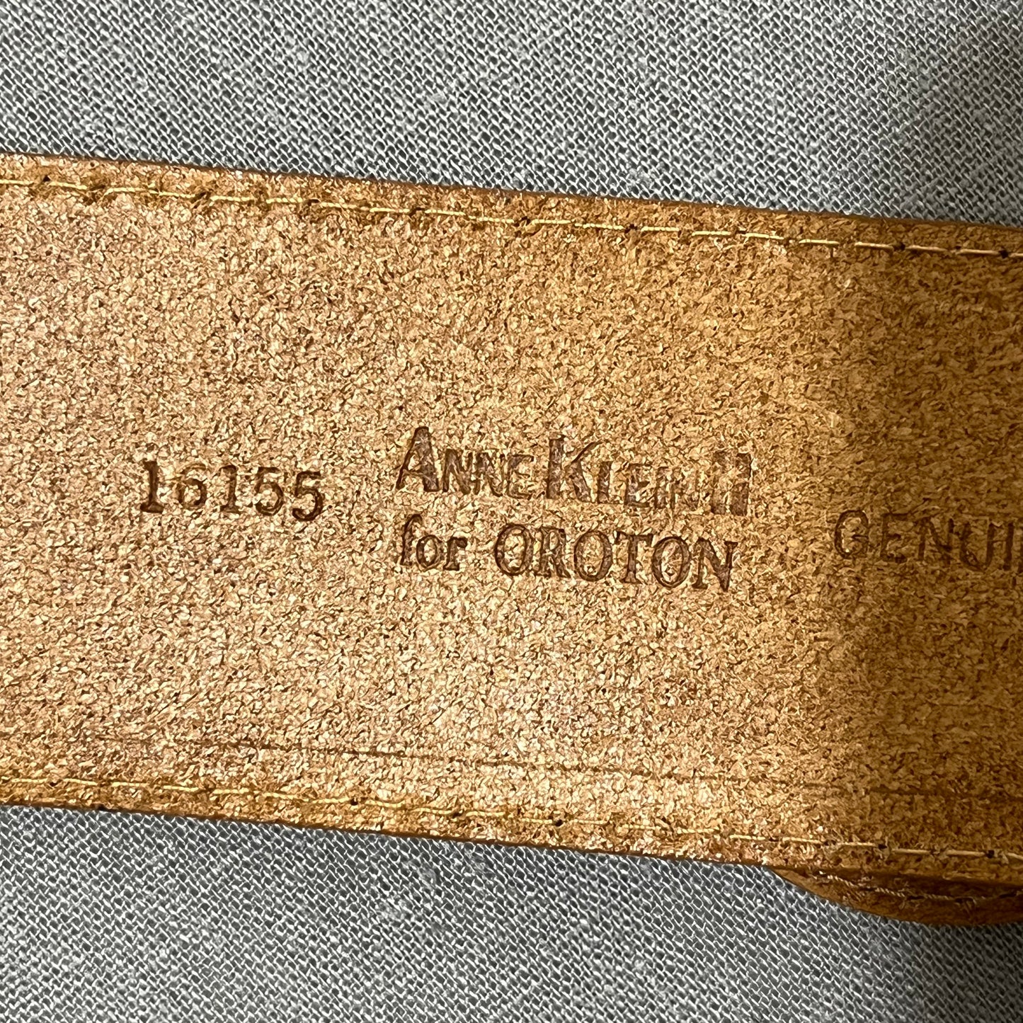 Vintage Anne Klein Camel Brown Genuine Leather Belt Sz-Large