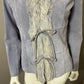 Vintage Revue Light Blue Rabbit Fur Trim Suede Leather Sz-6