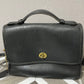 Vintage Coach Black Leather Top Handle Crossbody Handbag