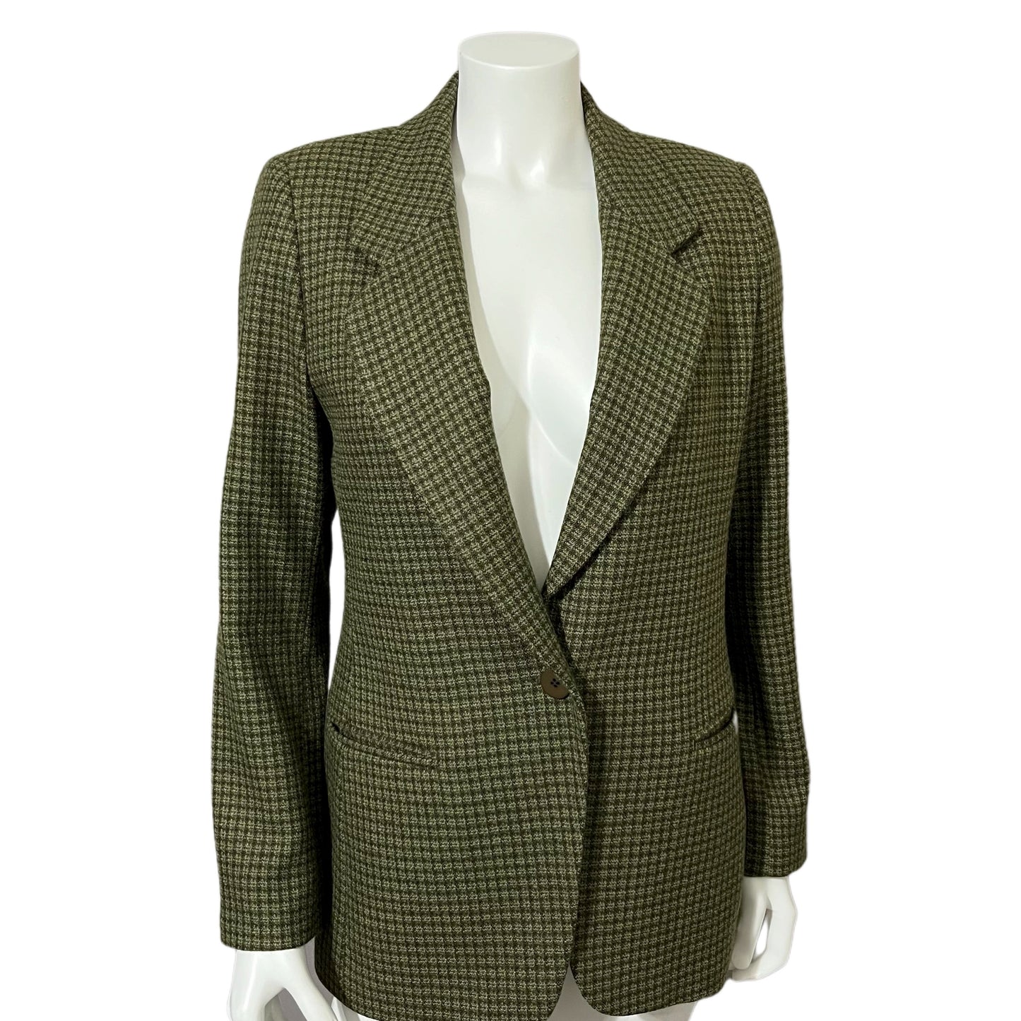 Vintage Jones New York Olive Green One Button Blazer Sz-8