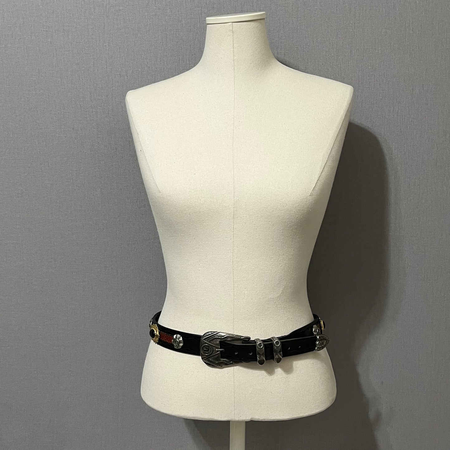 Vintage Doppia Vita Leather Brown/ Black Belt Sz-Large