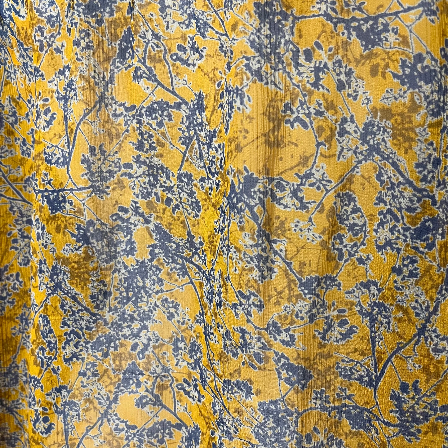 Sundance Yellow | Blue Floral Silk Botton Up Blouse Sz-Large