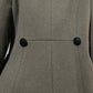 Vintage Leslie Fay Brown 100% Wool Velvet Collar Longline Coat Sz-8