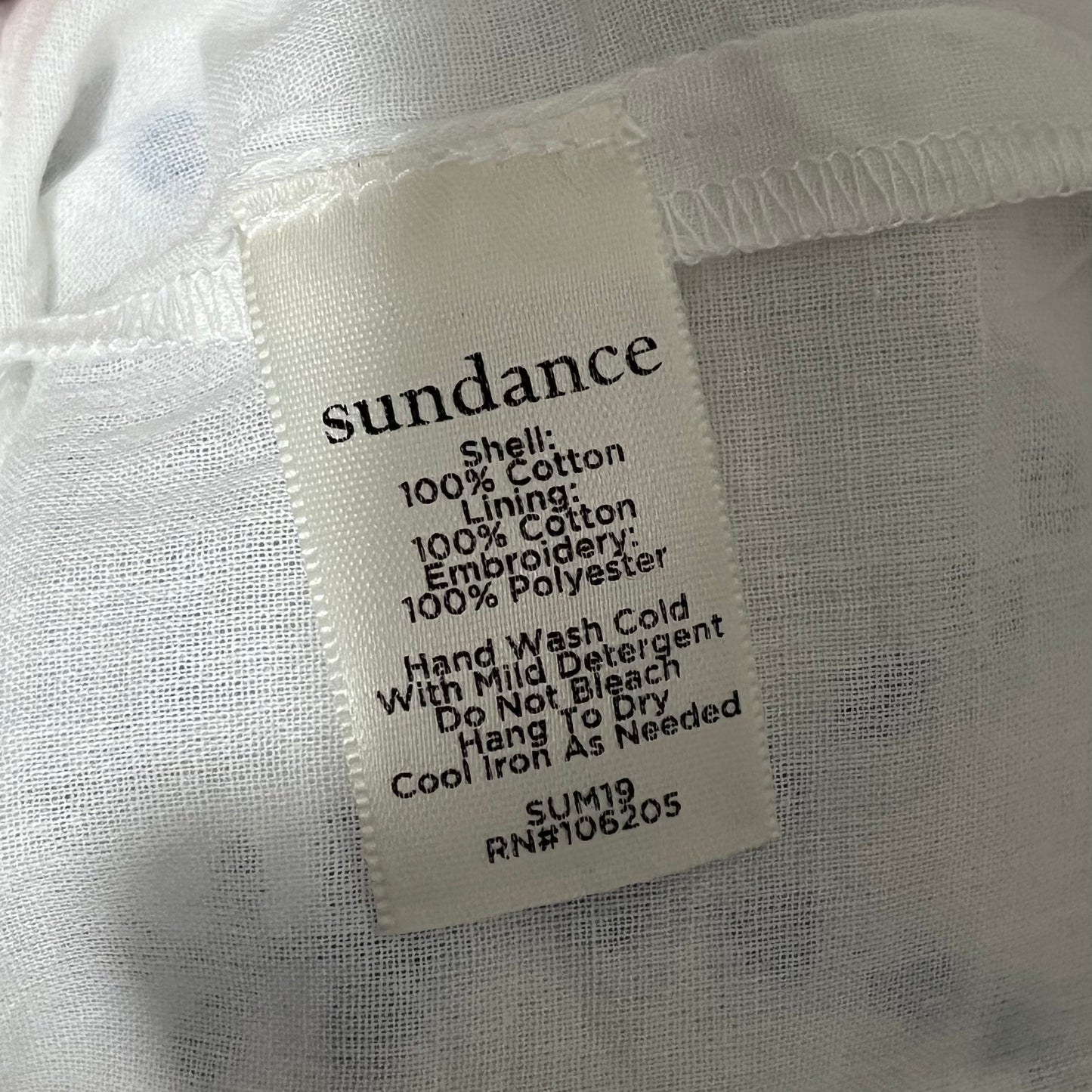Sundance White | Blue Eyelet Scalloped Hem Top Sz-Large