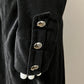 Newport News Black Cotton Velvet Military Longline Jacket Sz-14