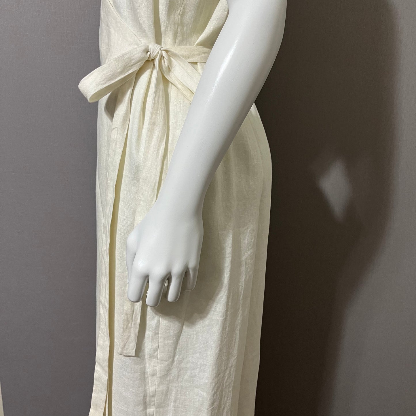 Linen Cream Style & Co Maxi Wrap Dress Sz-12