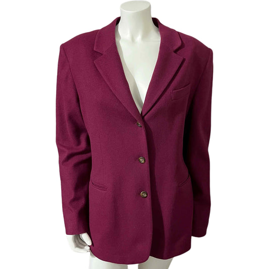 Cashmere/ Wool Blend LL Bean Burgundy Blazer Jacket Sz-20