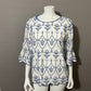 Sundance White | Blue Eyelet Scalloped Hem Top Sz-Large