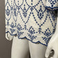 Sundance White | Blue Eyelet Scalloped Hem Top Sz-Large