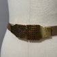 Vintage Accessocraft Taupe Adjustable Gold Buckle Skinny Belt Sz-OS