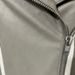 BB Dakota Taupe/White Asymmetrical Leather Jacket Sz-Small