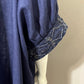 Bella Tu by Gorsuch Navy Blue Beaded Linen Tunic Top Sz-Large/XL