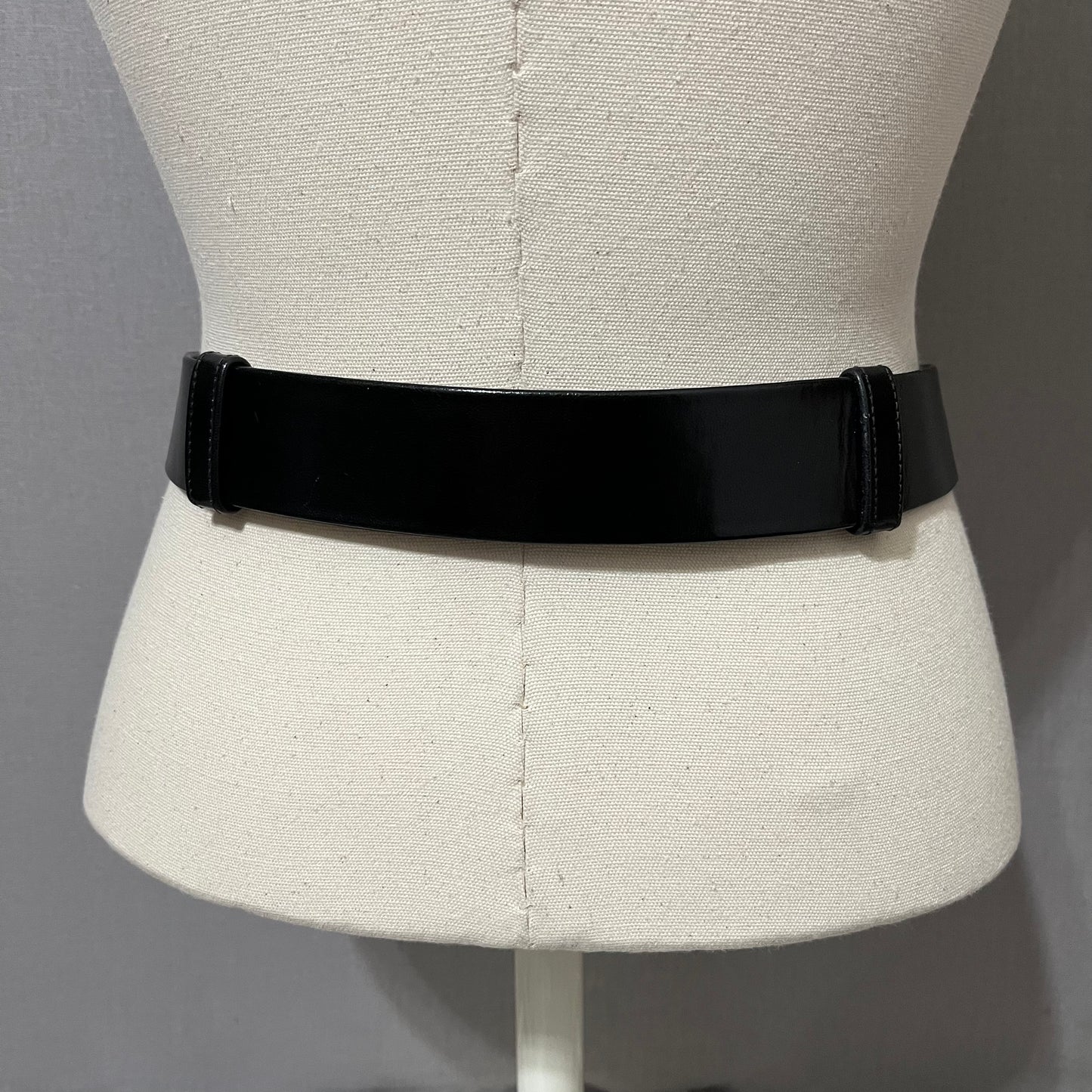 Vintage Black Leather With Gold Floral Buckle Adjustable Belt Sz-Small/Large