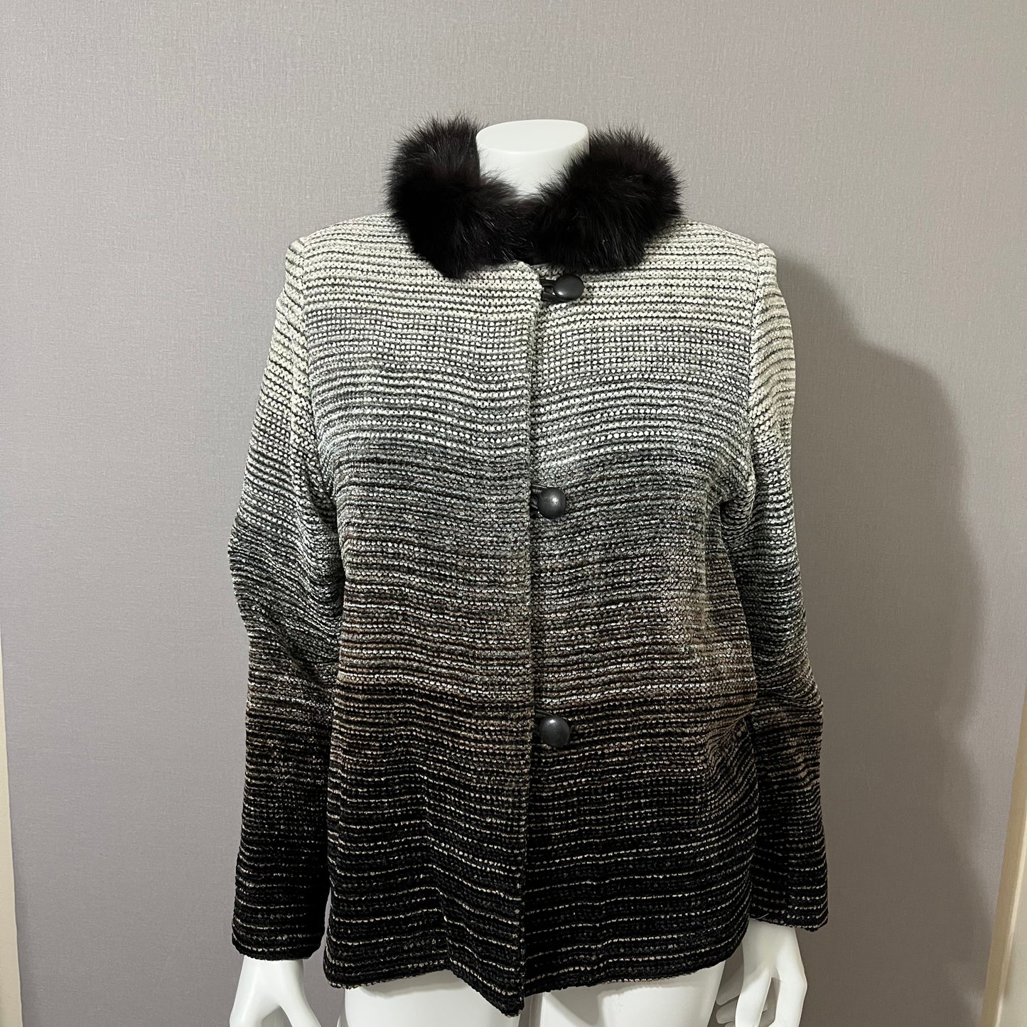 Vintage Jinx Wool Blend Fox Fur Collar Coat Sz-Small/Medium