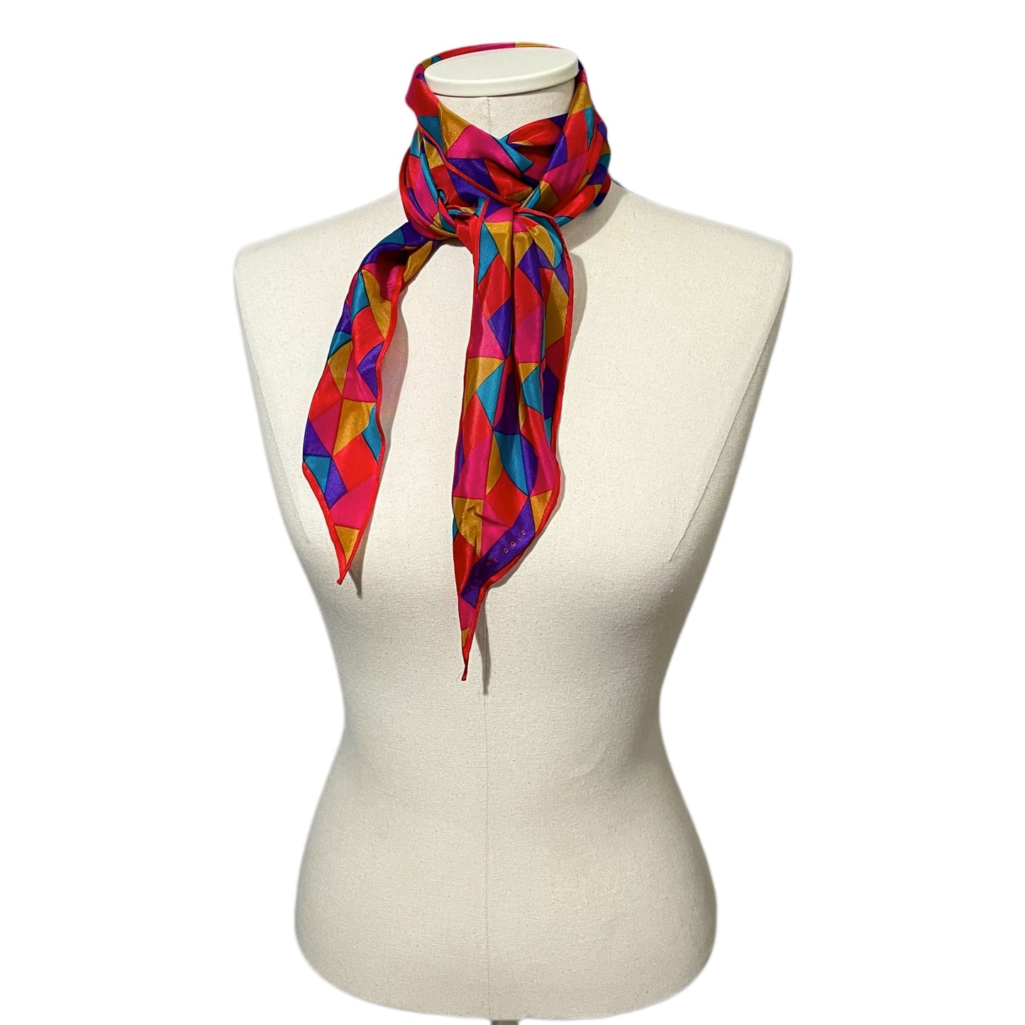 #14 Silk Diamond Print Multicolored Scarf