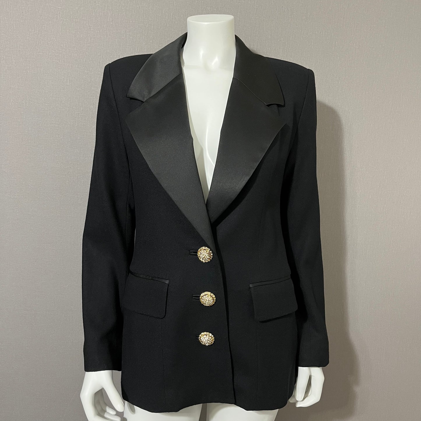 Vintage Rickie Freeman Black Wool Classy Blazer Sz-8