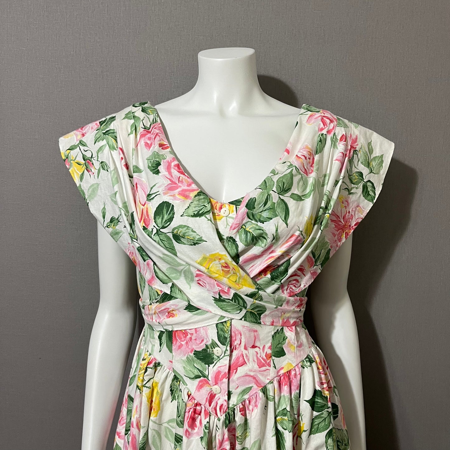 Vintage Expo Petite Floral Tea Party 100% Cotton Summer Dress Sz-6