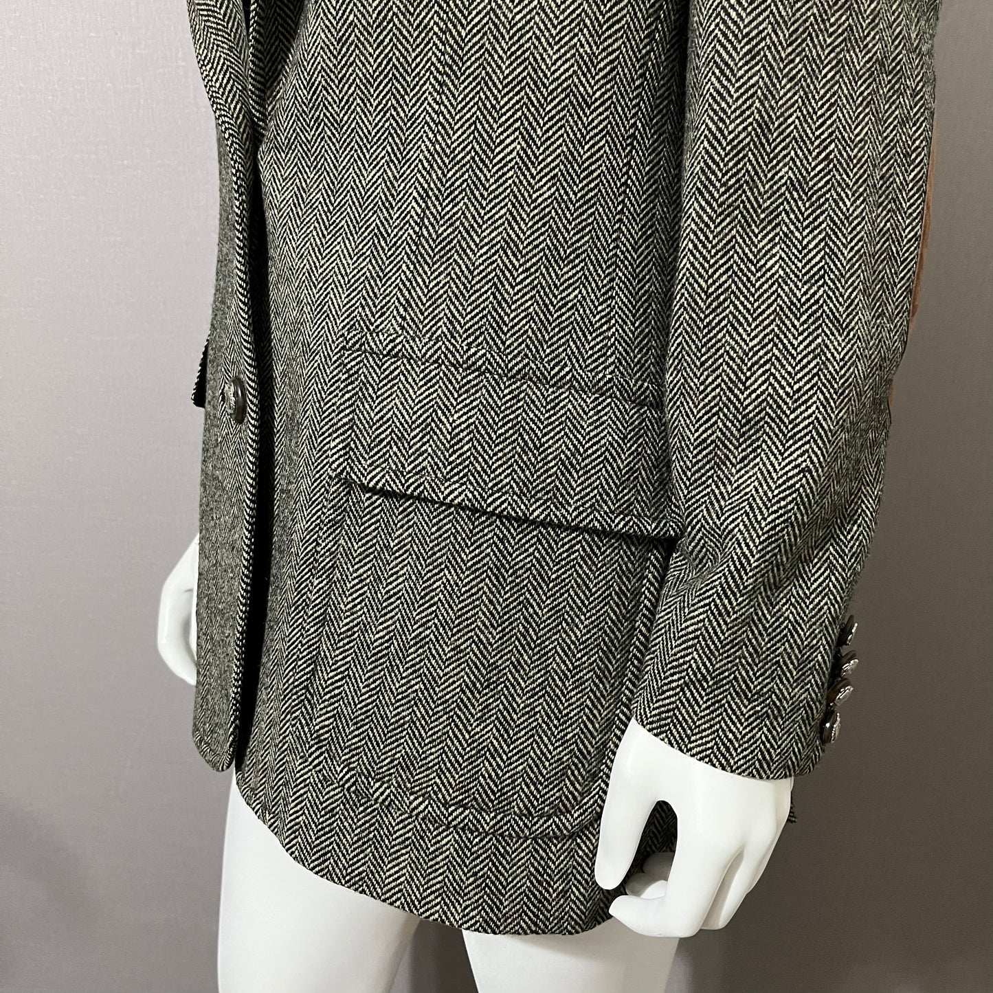 Lauren Ralph Lauren Equestrian Chic Herringbone Tweed Blazer Sz-12