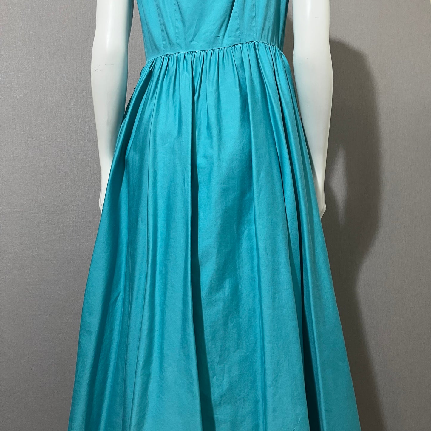 Vintage Inspired Nine West Turquoise Cotton Snap Front Dress Sz-8