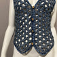 Vintage Denim Rare Open Stitched Cotton Vest Sz-Medium