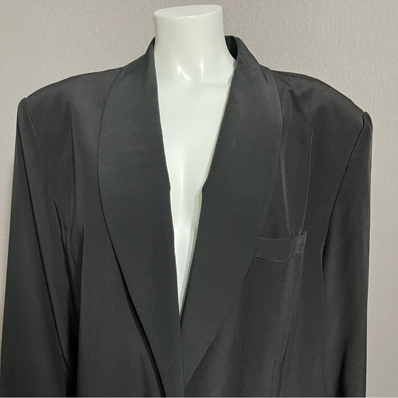 Diane Gillman Black Silk Blazer Plus Size Sz-2X