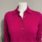 Sutton Studio Fushia Button Front Cashmere Sweater Sz-Large Petite