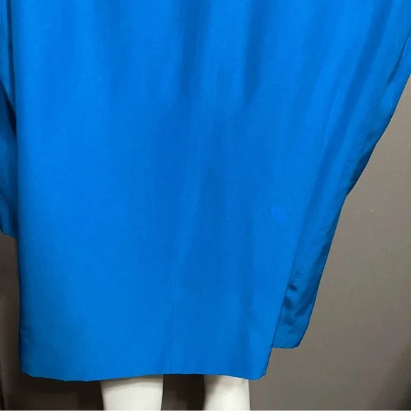 Diane Gilman Blue Silk Blazer Plus Size Sz-2X