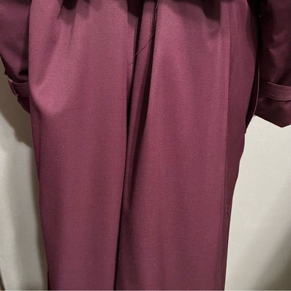 Harve Benard Burgundy Wool Woman’s Trench Coat Size 16/18