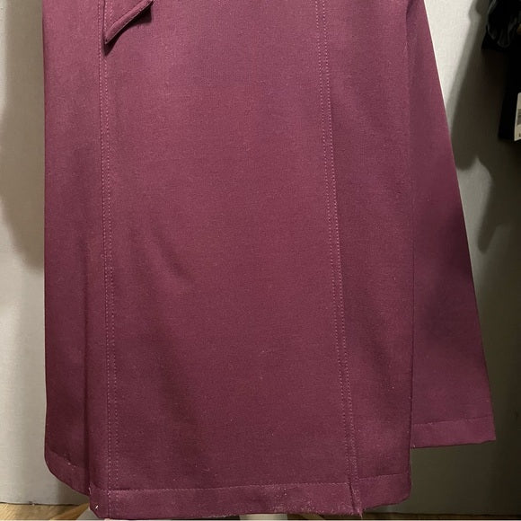 Harve Benard Burgundy Wool Woman’s Trench Coat Size 16/18
