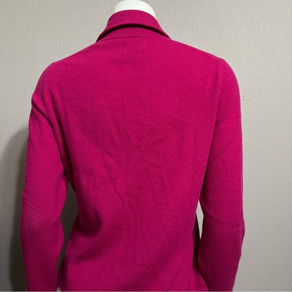 Sutton Studio Fushia Button Front Cashmere Sweater Sz-Large Petite