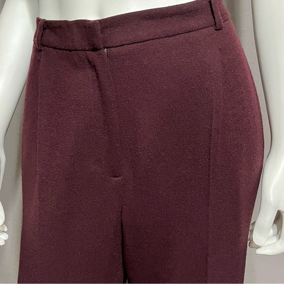 Anne Klein Burgundy Wool Pants Sz-12P